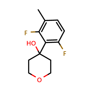 Chemical structure of 4-(2,6-difluoro-3-methylphenyl)tetrahydro-2H-pyran-4-ol , CAS 1548111-43-8, AChemBlock AD295998