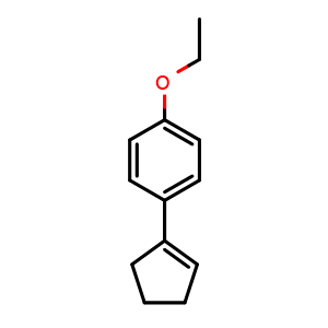 Chemical structure of 1-(cyclopent-1-en-1-yl)-4-ethoxybenzene , CAS 60940-75-2, AChemBlock AD296001