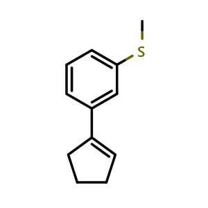 Chemical structure of (3-(cyclopent-1-en-1-yl)phenyl)(methyl)sulfane , CAS 2918938-66-4, AChemBlock AD296006