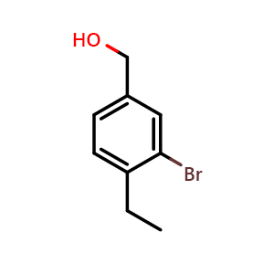 Chemical structure of (3-bromo-4-ethylphenyl)methanol , CAS 1427364-73-5, AChemBlock AD296009