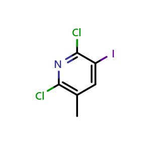 Chemical structure of 2,6-dichloro-3-iodo-5-methylpyridine , CAS 2969355-42-6, AChemBlock AD296014