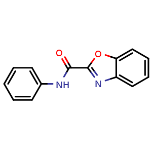 Chemical structure of N-phenylbenzo[d]oxazole-2-carboxamide , CAS 27411-63-8, AChemBlock AD296018