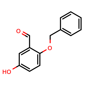 Chemical structure of 2-(benzyloxy)-5-hydroxybenzaldehyde , CAS 161192-21-8, AChemBlock AD296020