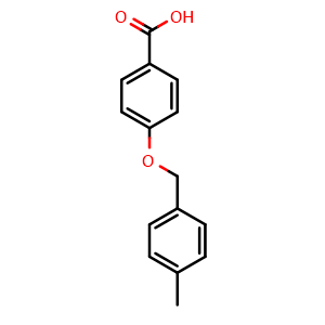 Chemical structure of 4-((4-methylbenzyl)oxy)benzoic acid , CAS 56442-19-4, AChemBlock AD296023