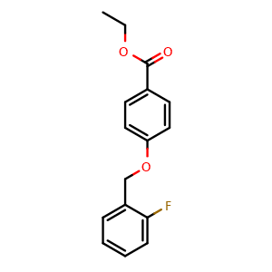 Chemical structure of ethyl 4-((2-fluorobenzyl)oxy)benzoate , CAS 1498060-48-2, AChemBlock AD296027
