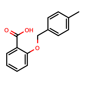 Chemical structure of 2-((4-methylbenzyl)oxy)benzoic acid , CAS 52803-45-9, AChemBlock AD296036