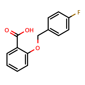 Chemical structure of 2-((4-fluorobenzyl)oxy)benzoic acid , CAS 396-11-2, AChemBlock AD296040