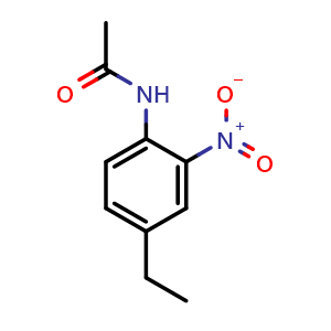 Chemical structure of N-(4-ethyl-2-nitrophenyl)acetamide , CAS 3663-33-0, AChemBlock AD296048