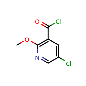 Chemical structure of 5-chloro-2-methoxynicotinoyl chloride , CAS 54916-67-5, AChemBlock AD296049