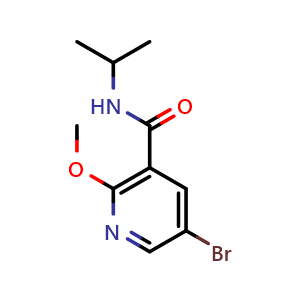 Chemical structure of 5-bromo-N-isopropyl-2-methoxynicotinamide , CAS 1710661-23-6, AChemBlock AD296051
