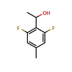 Chemical structure of 1-(2,6-difluoro-4-methylphenyl)ethanol , CAS 1935992-42-9, AChemBlock AD296055