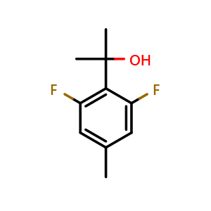 Chemical structure of 2-(2,6-difluoro-4-methylphenyl)propan-2-ol , CAS 1935383-36-0, AChemBlock AD296056