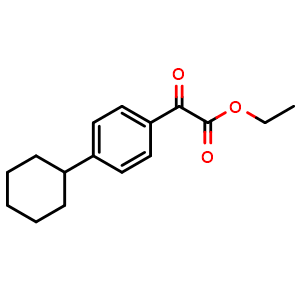 Chemical structure of ethyl 2-(4-cyclohexylphenyl)-2-oxoacetate , CAS 39154-65-9, AChemBlock AD296058