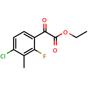 Chemical structure of ethyl 2-(4-chloro-2-fluoro-3-methylphenyl)-2-oxoacetate , CAS 1510715-71-5, AChemBlock AD296064