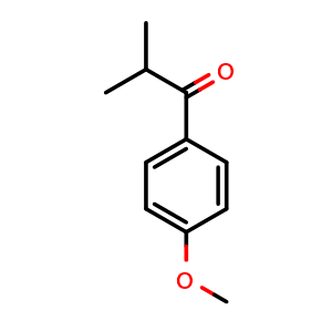 Chemical structure of 1-(4-methoxyphenyl)-2-methylpropan-1-one , CAS 2040-20-2, AChemBlock AD296077