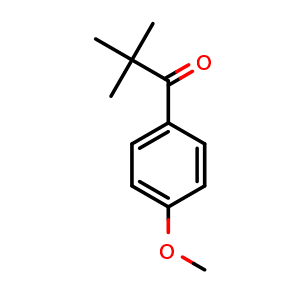 Chemical structure of 1-(4-methoxyphenyl)-2,2-dimethylpropan-1-one , CAS 2040-26-8, AChemBlock AD296079