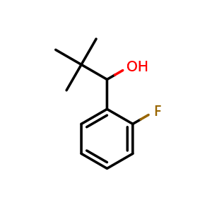 Chemical structure of 1-(2-fluorophenyl)-2,2-dimethylpropan-1-ol , CAS 1226166-09-1, AChemBlock AD296084