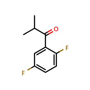 Chemical structure of 1-(2,5-difluorophenyl)-2-methylpropan-1-one , CAS 1094292-49-5, AChemBlock AD296087