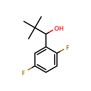 Chemical structure of 1-(2,5-difluorophenyl)-2,2-dimethylpropan-1-ol , CAS 765913-32-4, AChemBlock AD296088