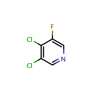 Chemical structure of 3,4-Dichloro-5-fluoropyridine , CAS 851179-02-7, AChemBlock AD296089