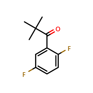 Chemical structure of 1-(2,5-difluorophenyl)-2,2-dimethylpropan-1-one , CAS 1094440-00-2, AChemBlock AD296090