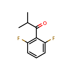 Chemical structure of 1-(2,6-difluorophenyl)-2-methylpropan-1-one , CAS 1339067-16-1, AChemBlock AD296091