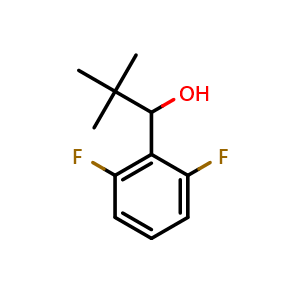 Chemical structure of 1-(2,6-difluorophenyl)-2,2-dimethylpropan-1-ol , CAS 1339375-33-5, AChemBlock AD296092