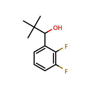 Chemical structure of 1-(2,3-difluorophenyl)-2,2-dimethylpropan-1-ol , CAS 1342480-62-9, AChemBlock AD296093