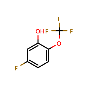 Chemical structure of 5-fluoro-2-(trifluoromethoxy)phenol , CAS 1210702-27-4, AChemBlock AD296101