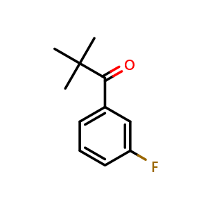 Chemical structure of 1-(3-fluorophenyl)-2,2-dimethylpropan-1-one , CAS 62681-85-0, AChemBlock AD296102