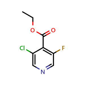 Chemical structure of ethyl 3-chloro-5-fluoroisonicotinate , CAS 1214379-32-4, AChemBlock AD296103