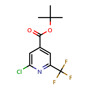 Chemical structure of tert-butyl 2-chloro-6-(trifluoromethyl)isonicotinate , CAS 1379376-74-5, AChemBlock AD296104