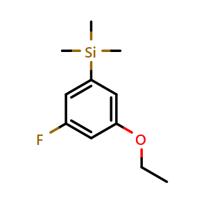 Chemical structure of (3-ethoxy-5-fluorophenyl)trimethylsilane , CAS 2901066-01-9, AChemBlock AD296111