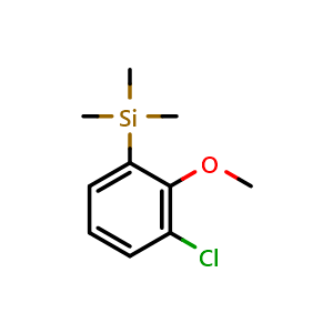 Chemical structure of (3-chloro-2-methoxyphenyl)trimethylsilane , CAS 2918912-94-2, AChemBlock AD296112