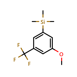 Chemical structure of (3-methoxy-5-(trifluoromethyl)phenyl)trimethylsilane , CAS 2918935-31-4, AChemBlock AD296113