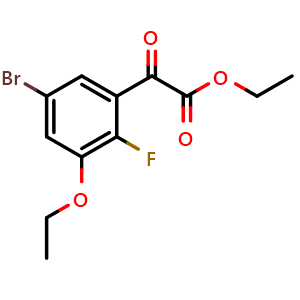 Chemical structure of ethyl 2-(5-bromo-3-ethoxy-2-fluorophenyl)-2-oxoacetate , CAS 2918843-67-9, AChemBlock AD296121