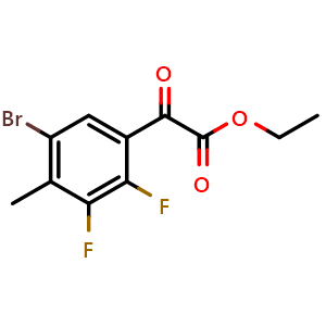 Chemical structure of ethyl 2-(5-bromo-2,3-difluoro-4-methylphenyl)-2-oxoacetate , CAS 2918929-29-8, AChemBlock AD296122