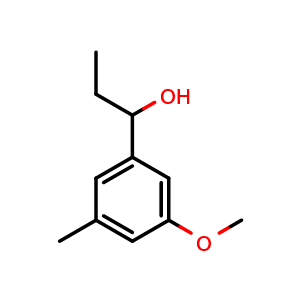 Chemical structure of 1-(3-methoxy-5-methylphenyl)propan-1-ol , CAS 2969442-67-7, AChemBlock AD296127