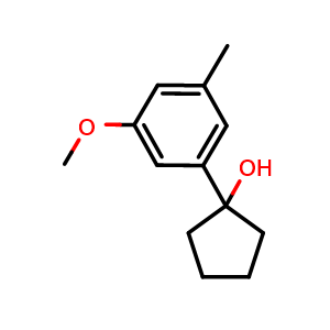 Chemical structure of 1-(3-methoxy-5-methylphenyl)cyclopentanol , CAS 2921751-73-5, AChemBlock AD296128