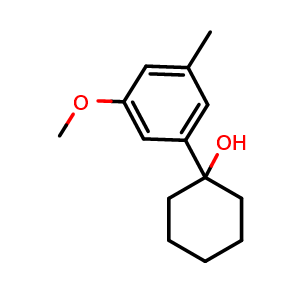 Chemical structure of 1-(3-methoxy-5-methylphenyl)cyclohexanol , CAS 2921739-08-2, AChemBlock AD296129