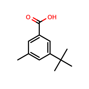 Chemical structure of 3-(tert-butyl)-5-methylbenzoic acid , CAS 17484-28-5, AChemBlock AD296138