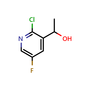 Chemical structure of 1-(2-chloro-5-fluoropyridin-3-yl)ethanol , CAS 1823903-73-6, AChemBlock AD296141