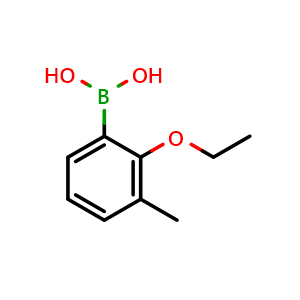 Chemical structure of (2-ethoxy-3-methylphenyl)boronic acid , CAS 1704064-20-9, AChemBlock AD296145