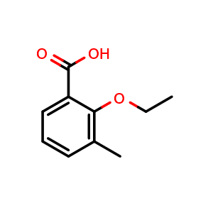 Chemical structure of 2-ethoxy-3-methylbenzoic acid , CAS 103324-24-9, AChemBlock AD296146