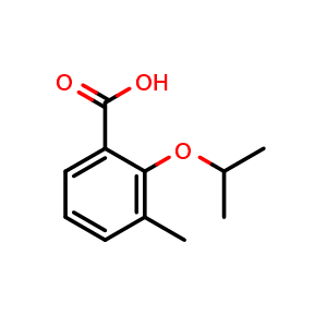 Chemical structure of 2-isopropoxy-3-methylbenzoic acid , CAS 1092447-96-5, AChemBlock AD296150