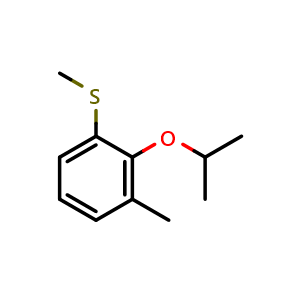Chemical structure of (2-isopropoxy-3-methylphenyl)(methyl)sulfane , CAS 2918876-18-1, AChemBlock AD296152