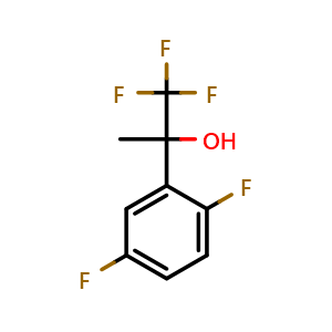 Chemical structure of 2-(2,5-Difluorophenyl)-1,1,1-trifluoropropan-2-ol , CAS 1249339-65-8, AChemBlock AD296155