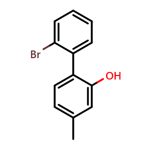 Chemical structure of 2'-bromo-4-methyl-[1,1'-biphenyl]-2-ol , CAS 2275286-03-6, AChemBlock AD296178