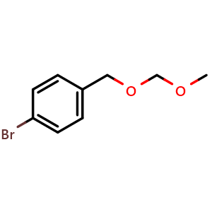 Chemical structure of 1-bromo-4-((methoxymethoxy)methyl)benzene , CAS 130534-91-7, AChemBlock AD296179