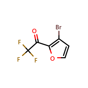 Chemical structure of 1-(3-bromofuran-2-yl)-2,2,2-trifluoroethanone , CAS 1343152-18-0, AChemBlock AD296181